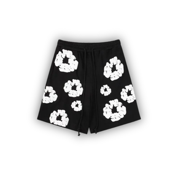 Denim Tears Cotton Wreath Shorts - Black/White