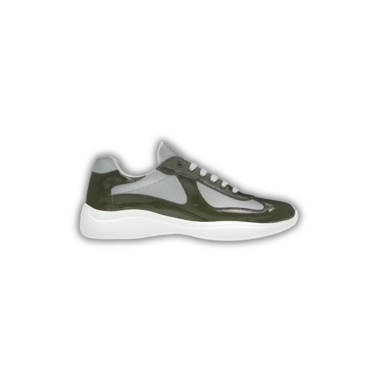 Prada Cup - Olive Green Mesh & Patent