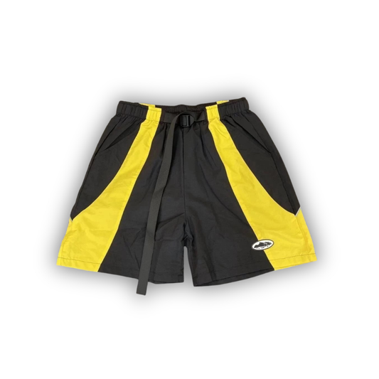 Corteiz Two-Tone Utility Shorts - Black/Yellow