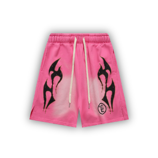 Hellstar Flame Graphic Shorts - Pink