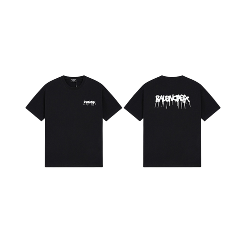 Balenciaga Drip Logo T-Shirt - Black