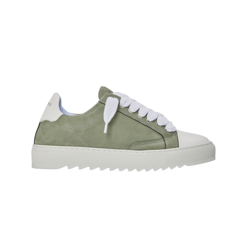 Numeris Suede Nubuck Low-Top Sneakers - Sage Green/White