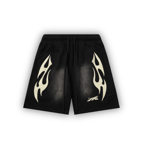 Hellstar Flame Graphic Shorts - black