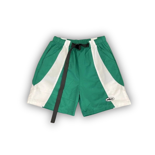 Corteiz Two-Tone Utility Shorts - Green/White