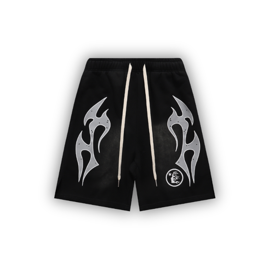 Hellstar Flame Graphic Shorts - black