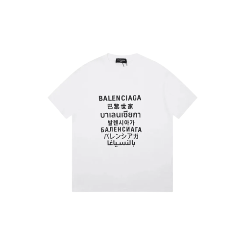 Balenciaga Multilingual Logo T-Shirt - White